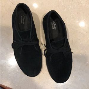 Clarks Collection Black Suede Lace Up Boots